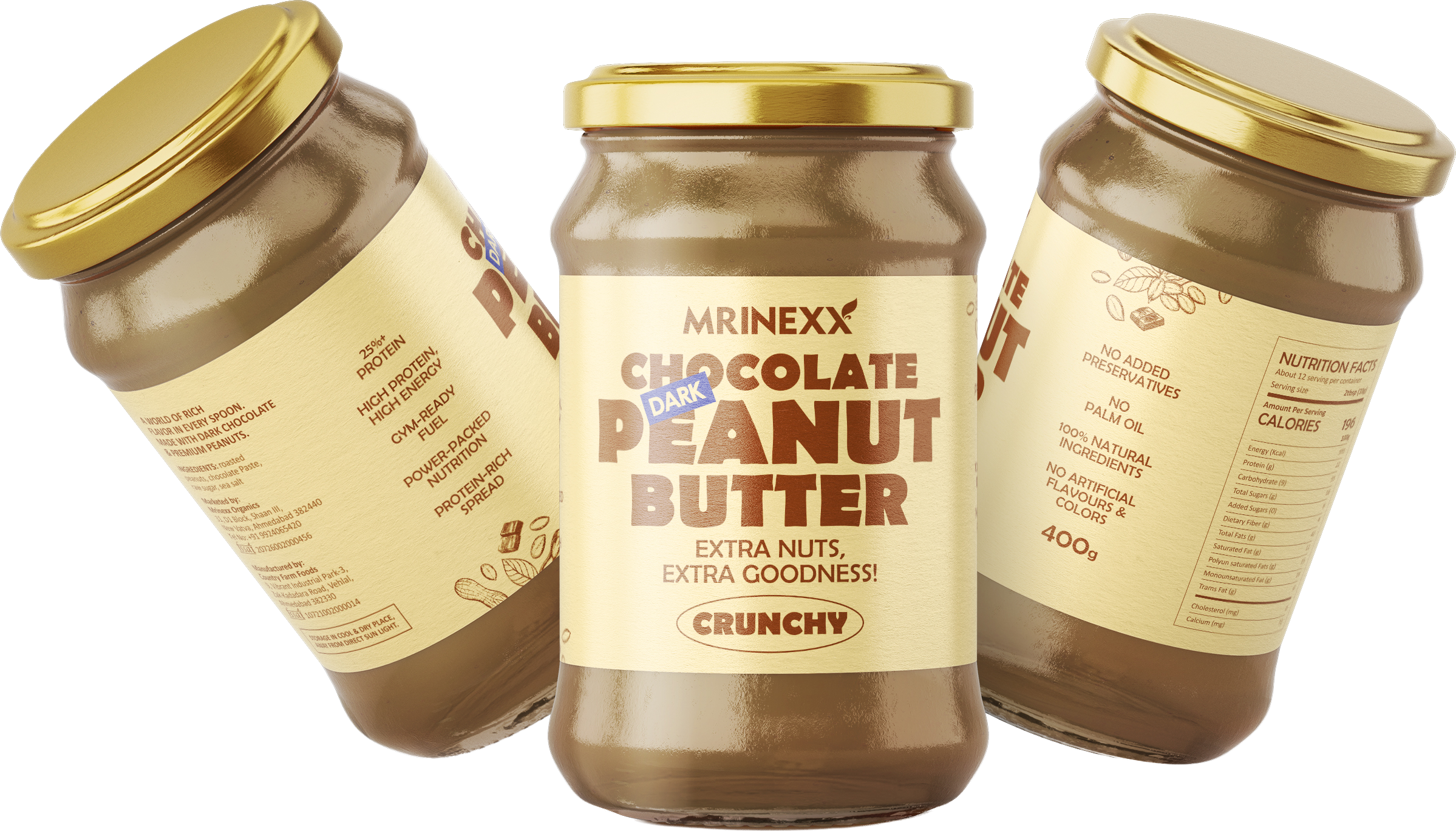 Mrinexx Dark Chocolate Peanut Butter – Crunchy